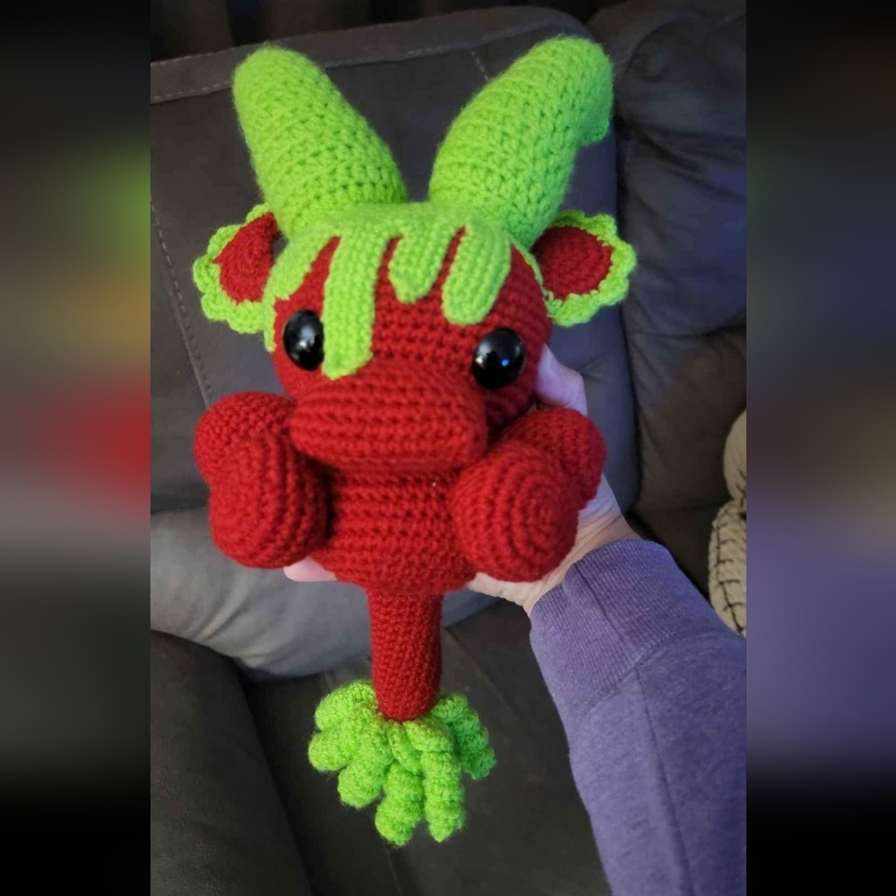 Crocheted poison apple goat